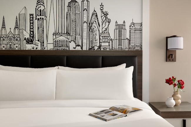 One of the 685 rooms at the Crowne Plaza Manhattan Times Square.
