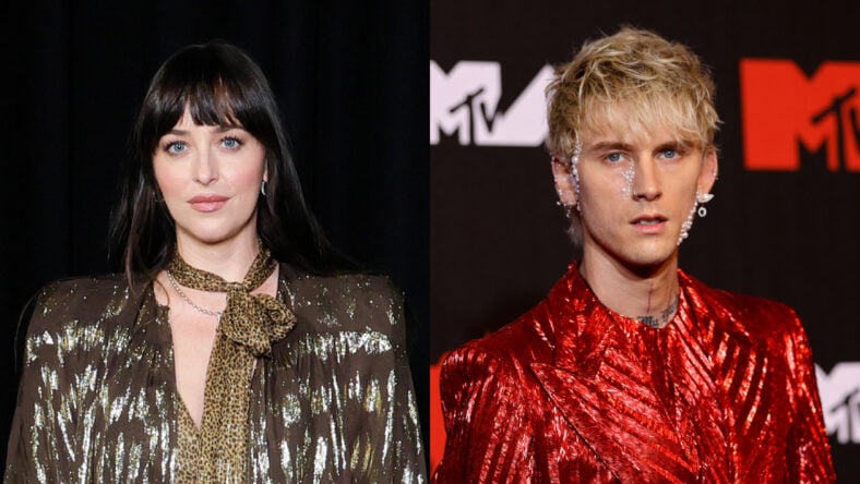 Dakota Johnson and Machine Gun Kelly composite photo