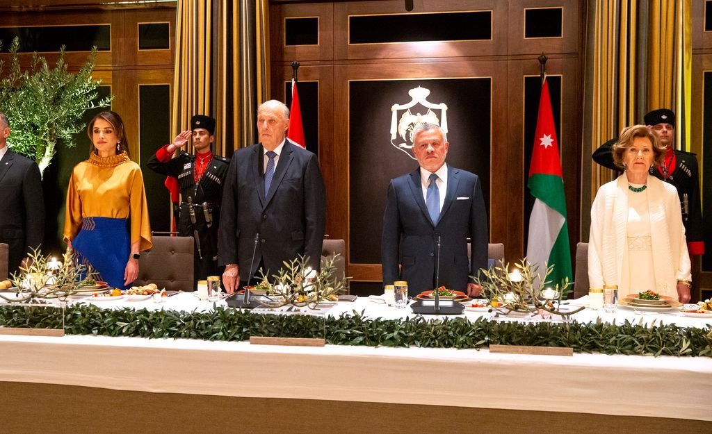 The Royal Palace in Amman was decked out for King Harald and Queen Sonja’s visit