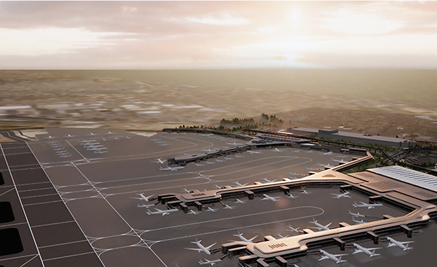 Shown is a rendering for the new Terminal B apron at Newark Liberty International Airport, part of the Port Authority of New York and New Jersey's EWR Vision Plan.