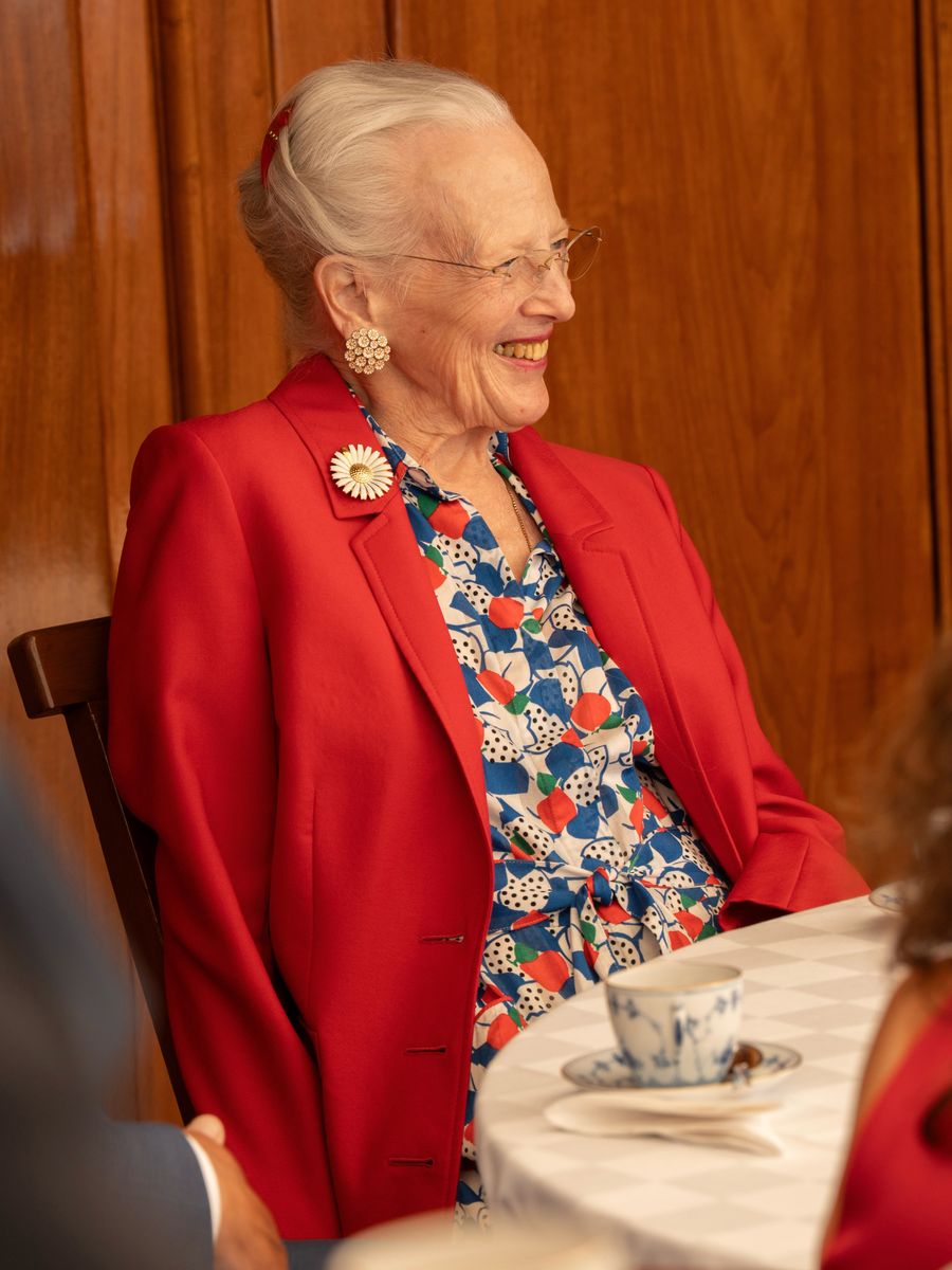 Queen Margrethe smiled throughout the special outing aboard the Royal Yacht Dannebrog during an unofficial voyage through Danish waters.