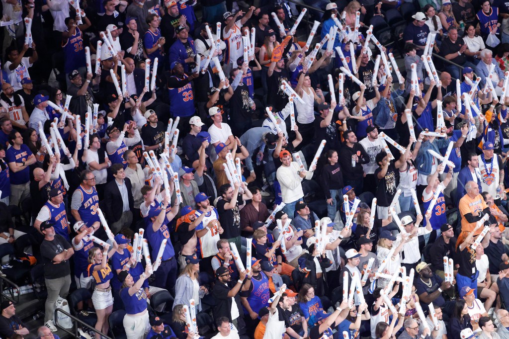 Fans cheer during the second quarter of Game 3 of the 2026 NBA Finals between the Knicks and Spurs.