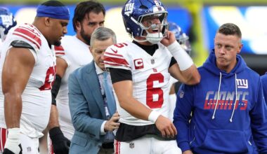 Jaxson Dart injury: NY Giants’ QB suffers left knee injury vs. Rams