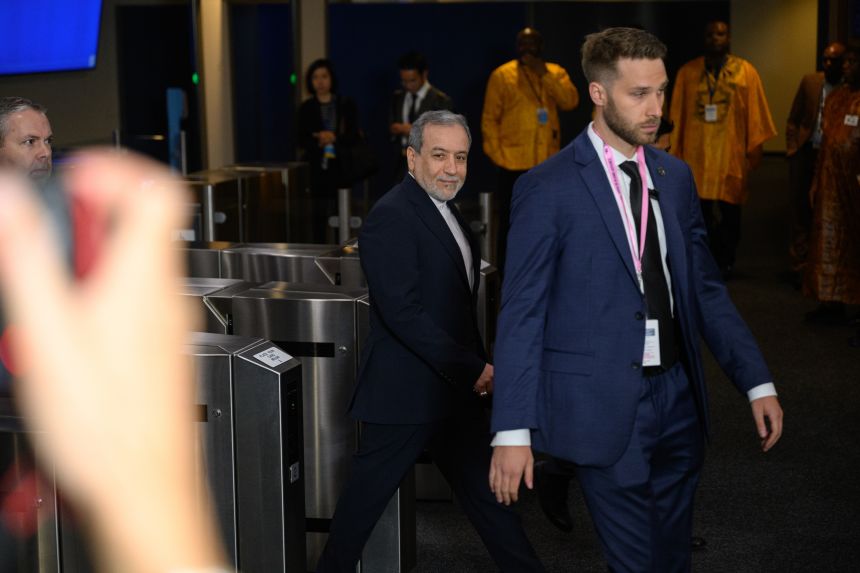 Iran's Foreign Minister Abbas Araghchi arrives during the 81st session of the United Nations General Assembly on September 22, 2026 in New York City.