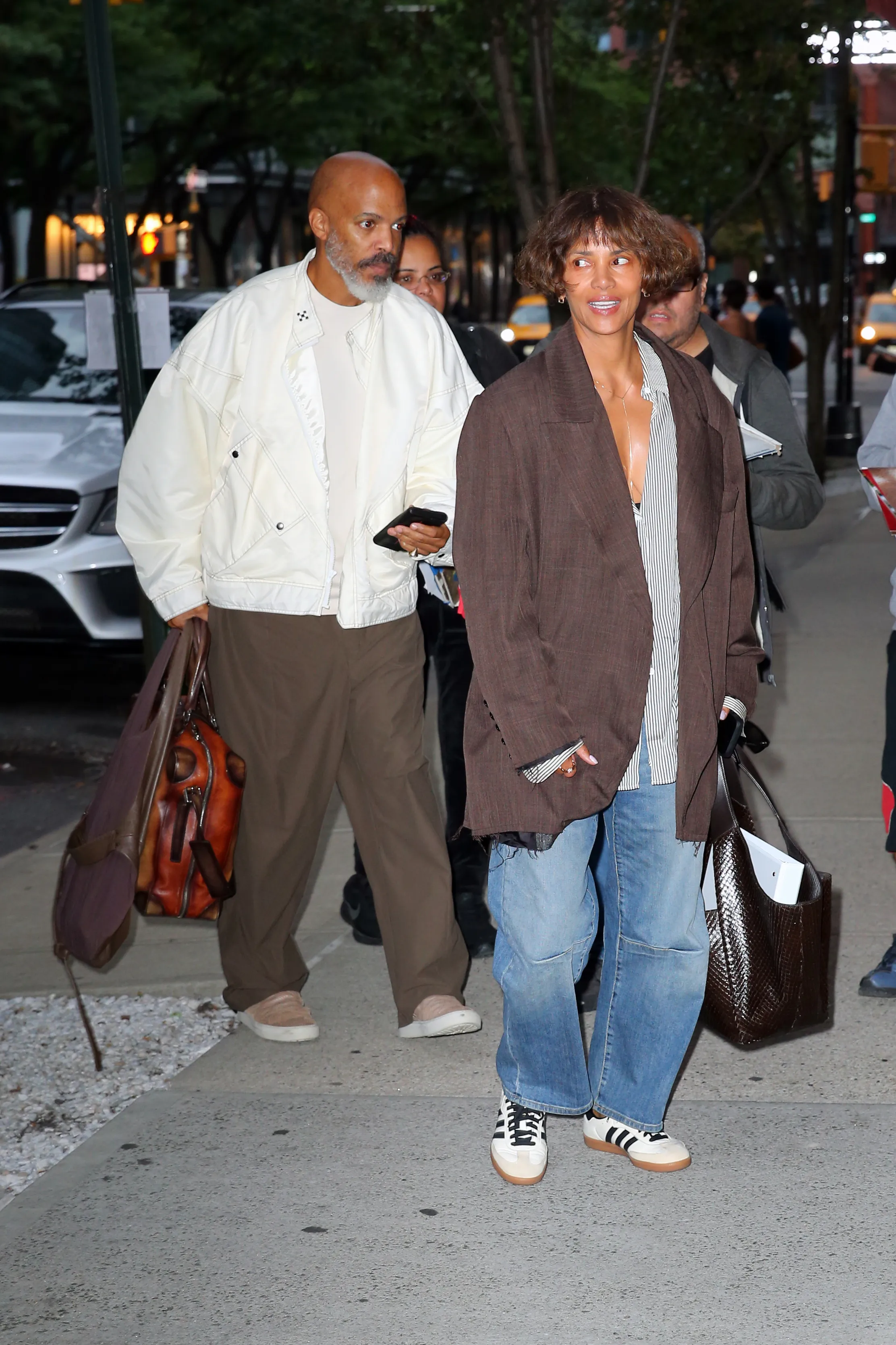 Halle Berry and Van Hunt arrive at the Greenwich Hotel in New York City.