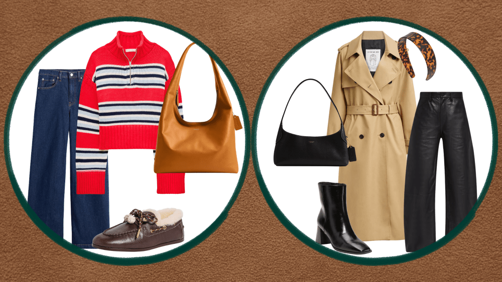 how to style coach brooklyn bag for fall; shop best new brooklyn bag styles; assortment of clothing and accessories pictured alongside fall 2026 coach bag releases