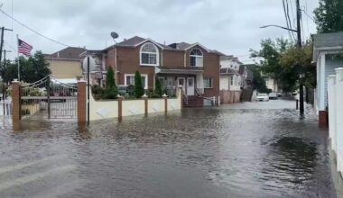 Queens man says he bought his Howard Beach home three days ago, as floodwaters rise around neighborhood