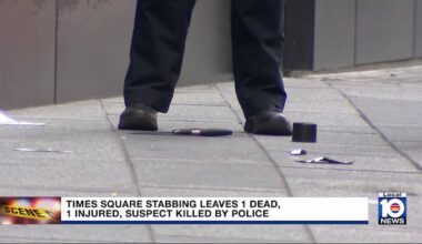 Woman randomly stabs 2 people in New York City's Times Square, killing 1, then is killed by police