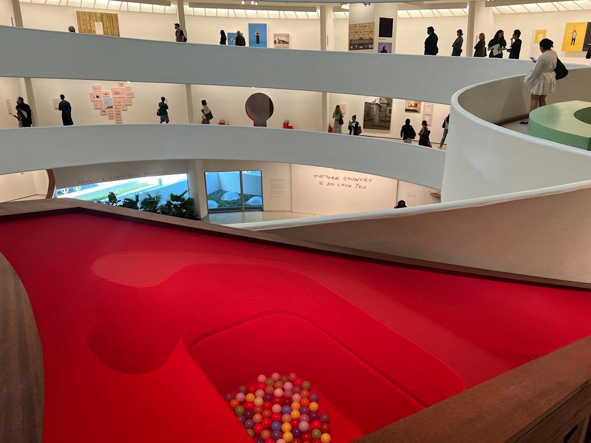 Artist creates marble run in New York's Guggenheim Museum