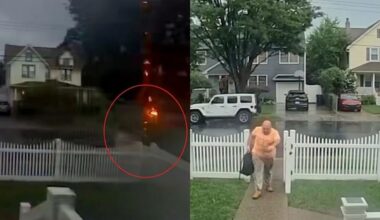 Staten Island Man Survives Lightning Strike Caught on Doorbell Camera