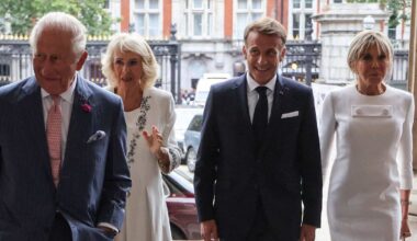 Queen Camilla and Brigitte Macron steal the show in white outfits on joint outing with King Charles