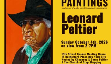 Leonard Peltier’s Artwork to Be Featured at New York City Exhibition