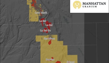 Manhattan Uranium Identifies 3.70% eU3O8 over 5.2 ft in Compilation of 499 Historical Drill Holes at Lisbon Valley, Utah