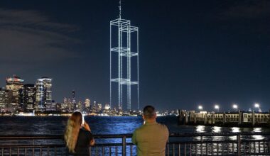 New York honours 9/11 victims by recreating Twin Towers in drone show