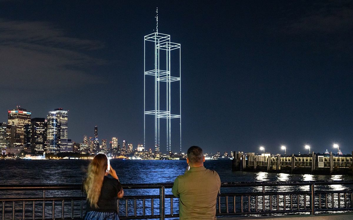 New York honours 9/11 victims by recreating Twin Towers in drone show