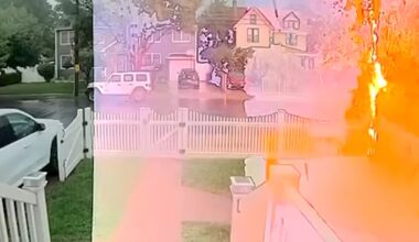 Doorbell camera captures dramatic moments when Staten Island man struck by lightning