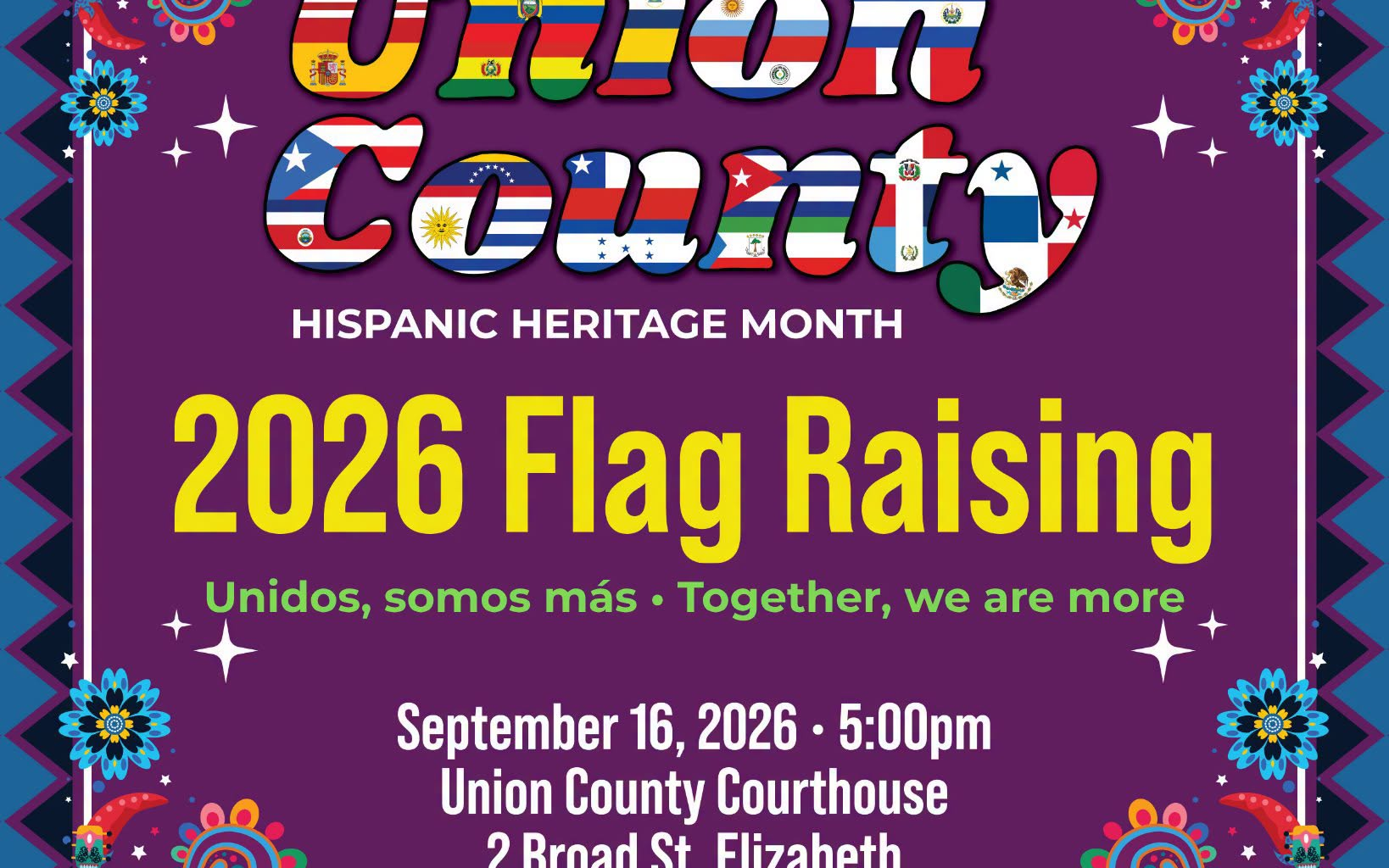 Hispanic Heritage Month Flag Raising Ceremony – County of Union, New Jersey