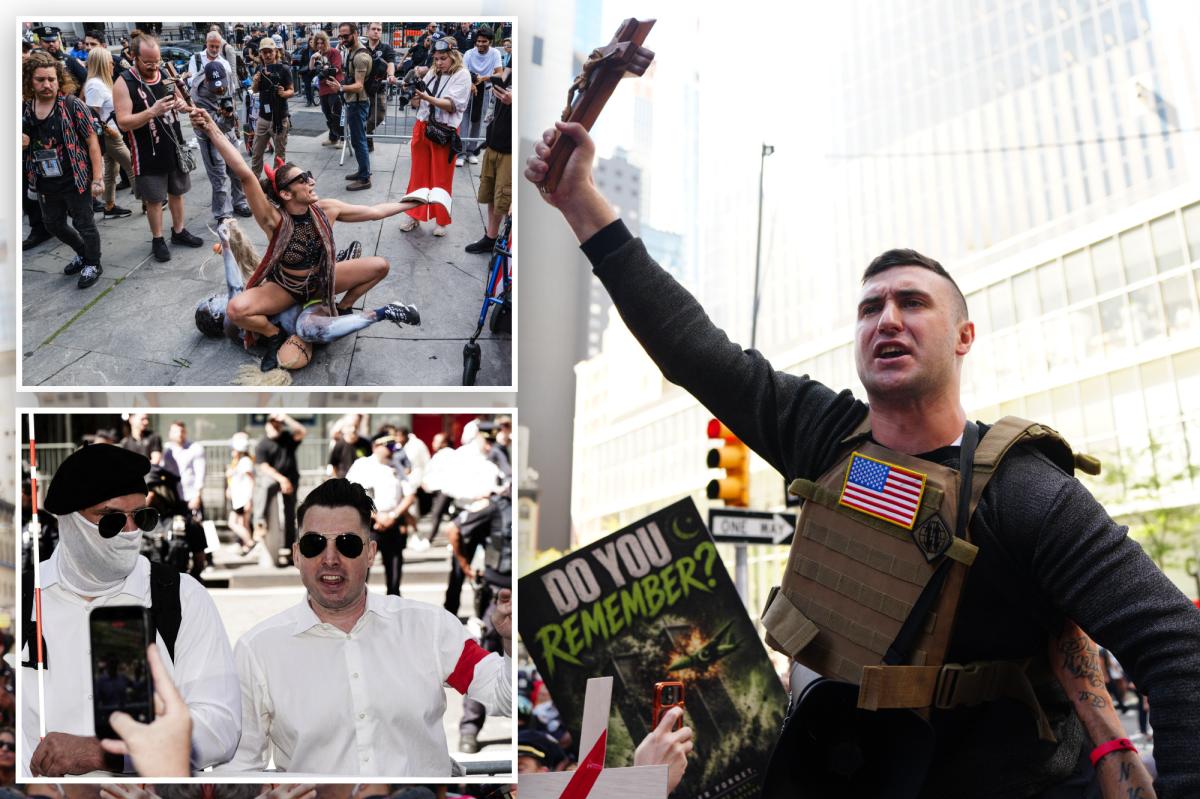 Punches fly during far-right activist Jake Lang’s ‘Crusader March’ outside NYC City Hall with at least 1 arrested