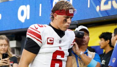 Jaxson Dart tore his MCL and meniscus which require surgery and ends his 2026 season with the New York Giants