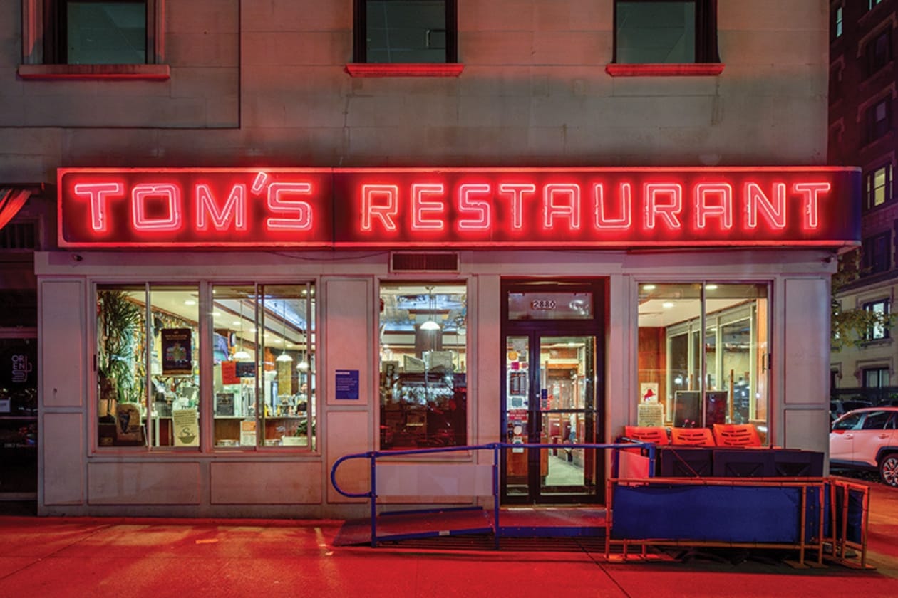 Exterior of Tom's Restaurant in NYC