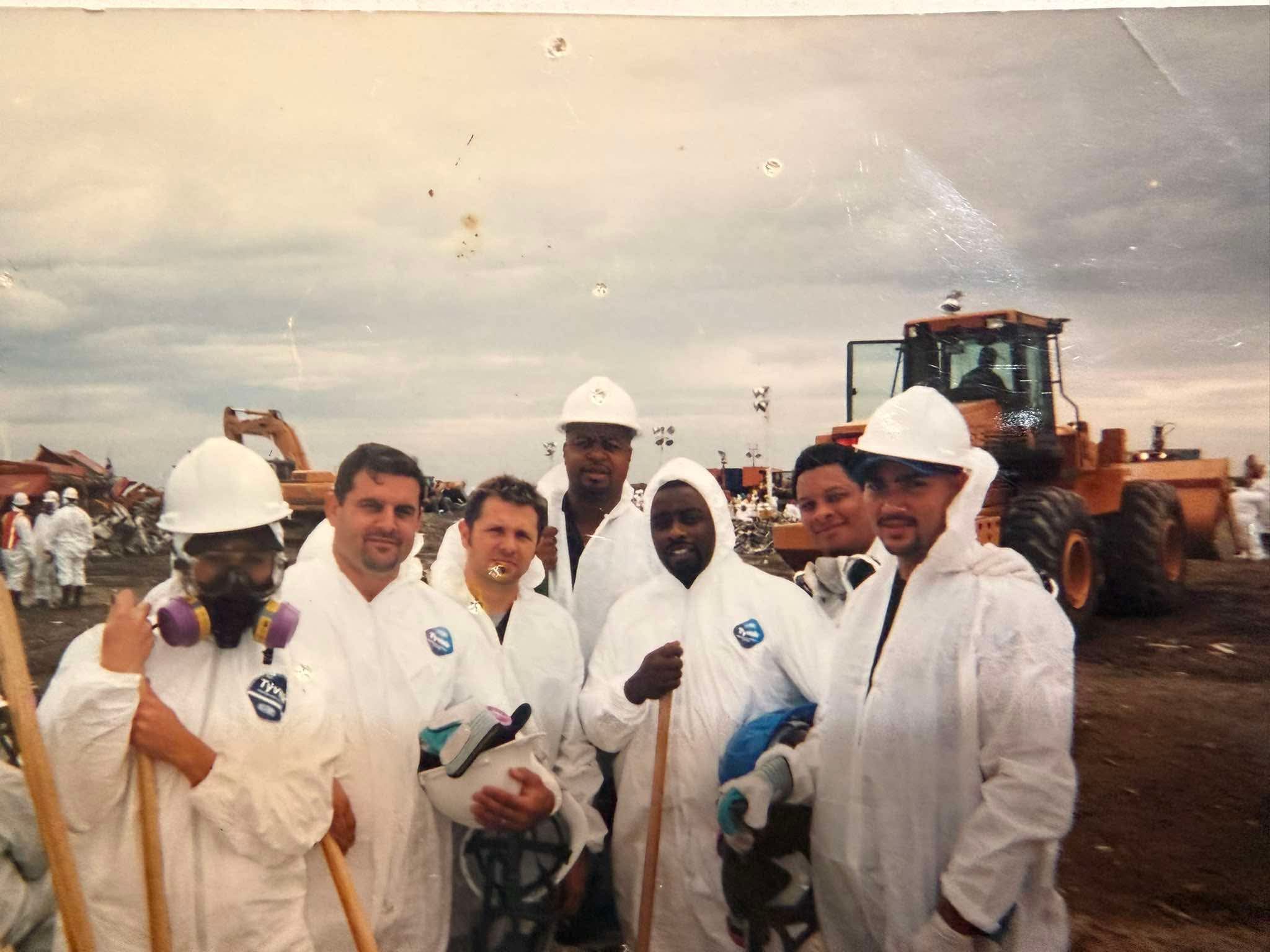 Gaspard with his team at the Fresh Kills landfill on Staten Island. 