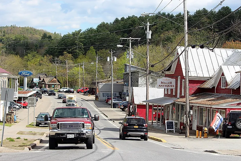 The Adirondack mountain town of Warrensburg, New York.