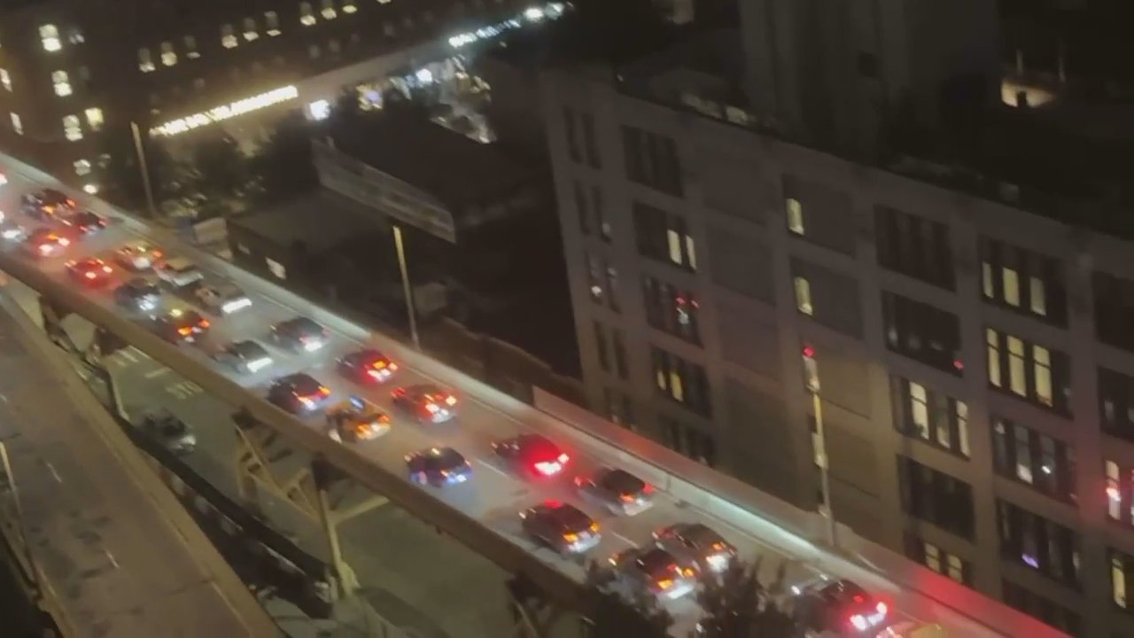 The westbound ramp to the Queensboro Bridge, which cuts through Queens Plaza, was backed up for hours while the investigation continued into the night. 
