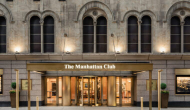 The front exterior of the Manhattan Club, one of New York's ost underrated hotels in Midtown