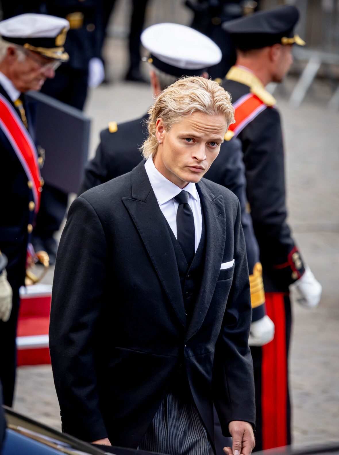Marius Borg Høiby at King Harald funeral