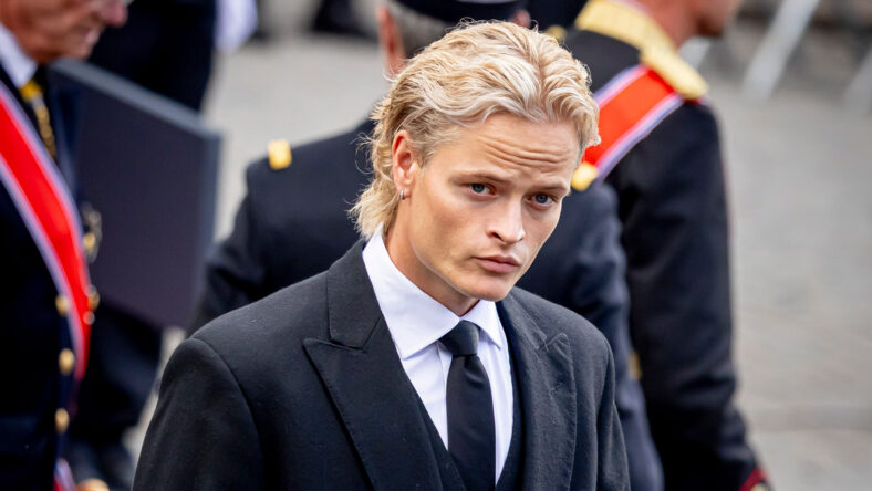 Marius Borg Høiby at King Harald funeral