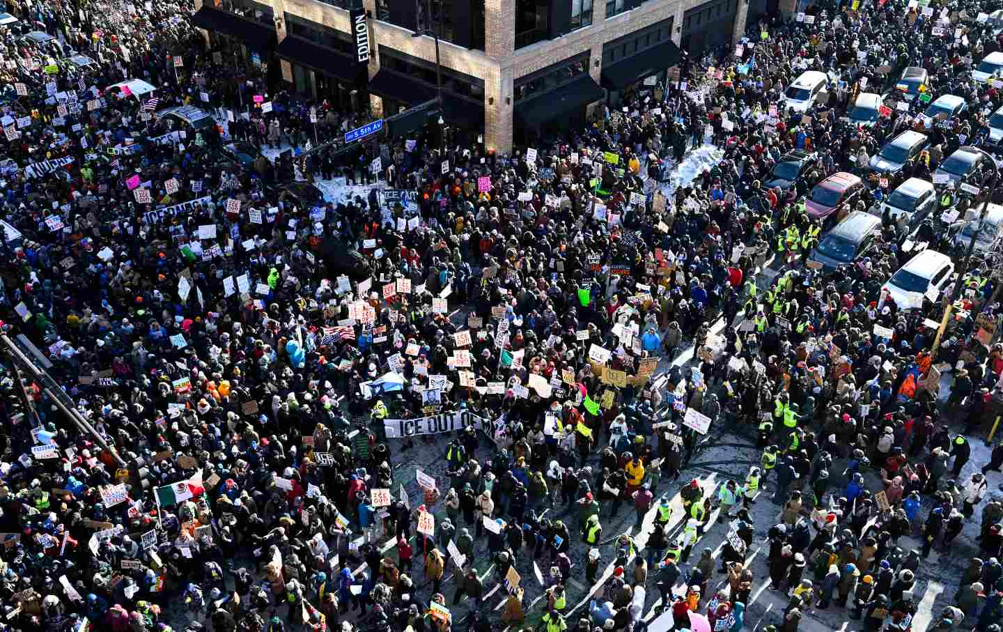 Pro-democracy protesters partake in a rally and march during an