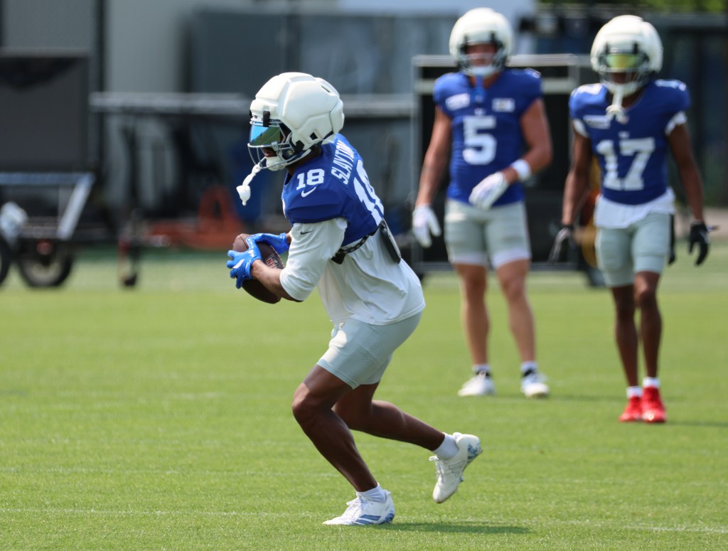 New York Giants wide receiver Darius Slayton during practice.