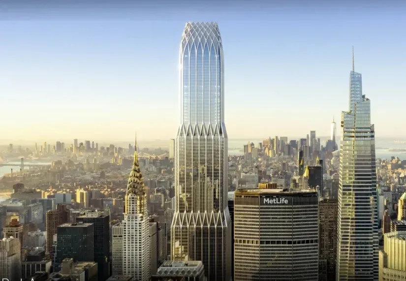 175 Park Avenue portrayed next to iconic Chrysler Building.