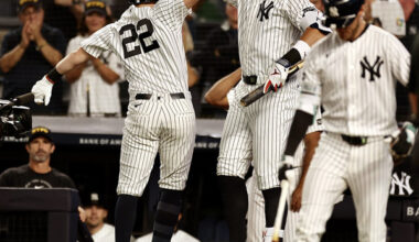 The game between the New York Mets and the New York Yankees at Yankee Stadium in the Bronx, New York..