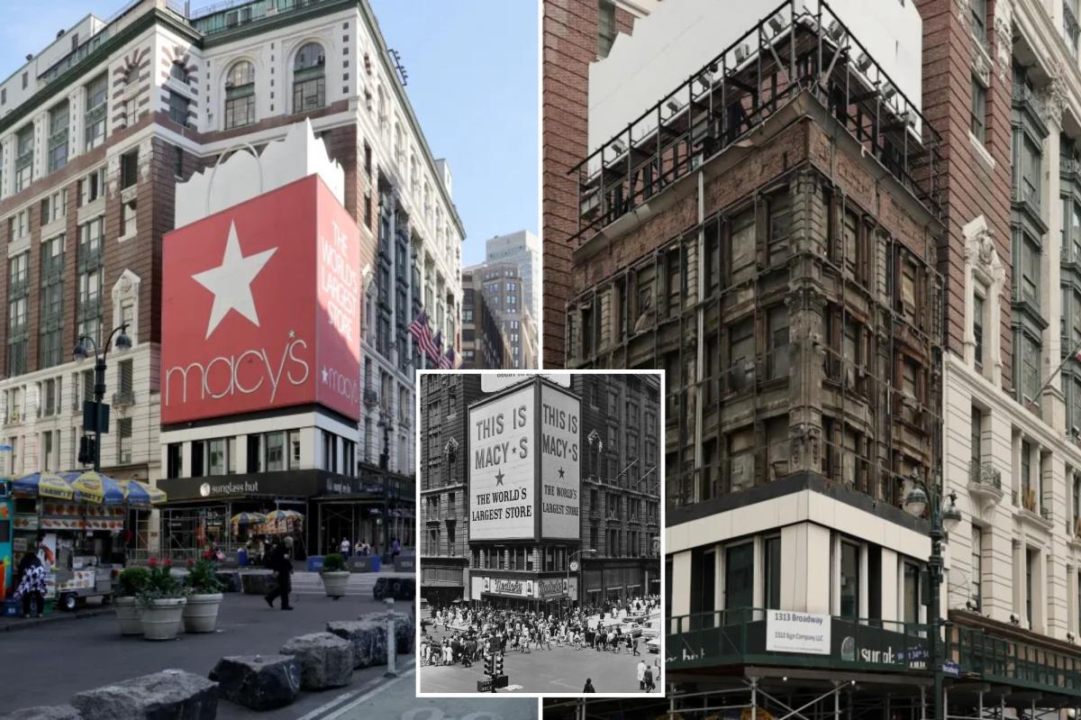 Macy's rival might nab coveted ad space on corner of NYC flagship, setting up potential legal fight