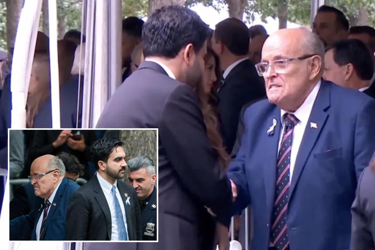 Rudy Giuliani shakes Zohran Mamdani's hand at NYC 9/11 memorial ceremony after calling on mayor to skip