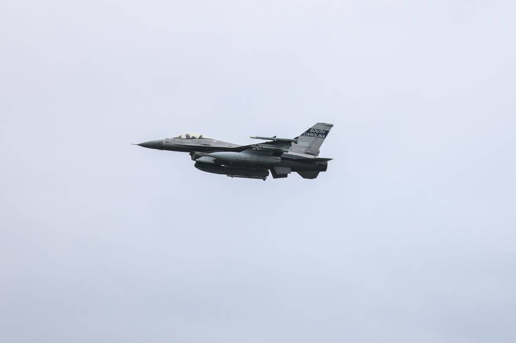 NORAD fighter jet in flight.