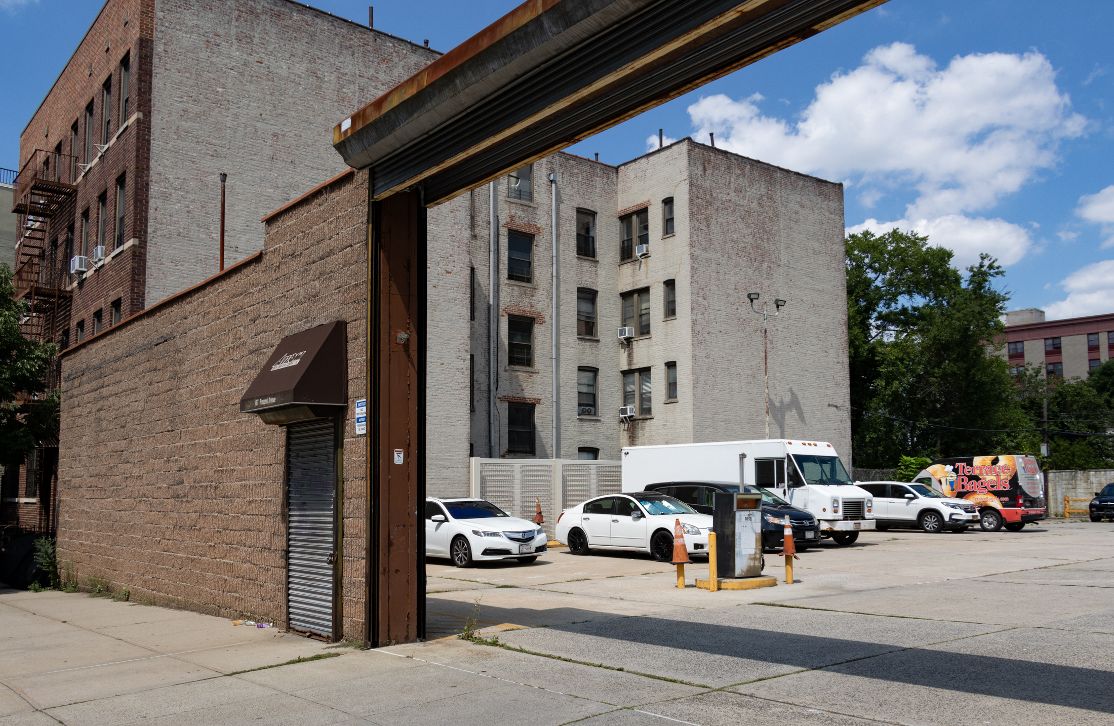 a parking lot for arrow linen