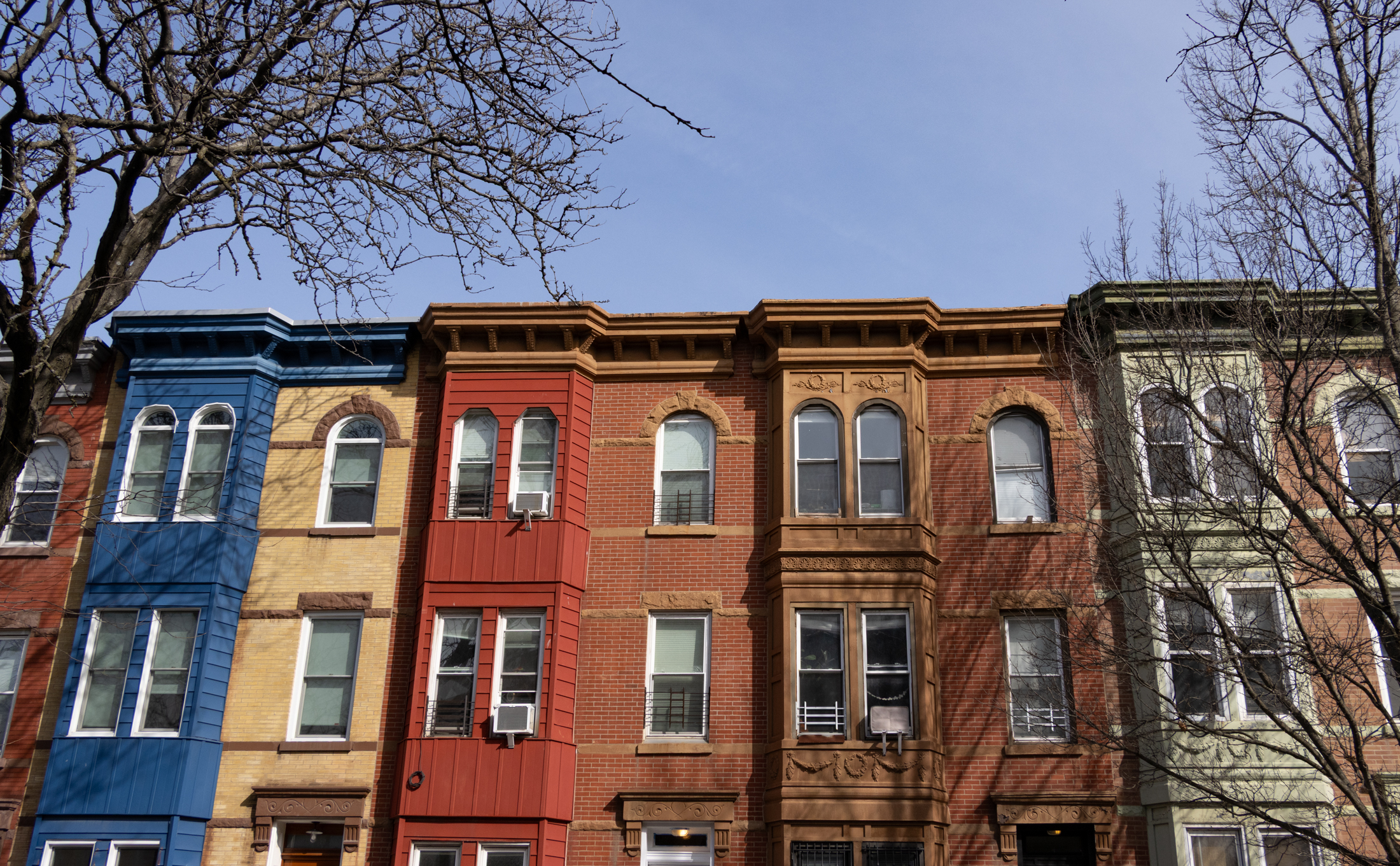 colorful townhouses on prospect avenue