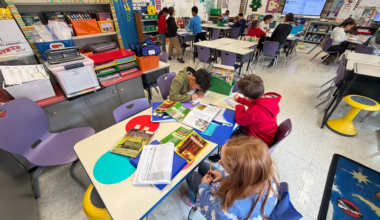 Students in Westchester teacher Jill Anderson's third grade class write by hand during a classroom activity. / Photo: Jill Anderson