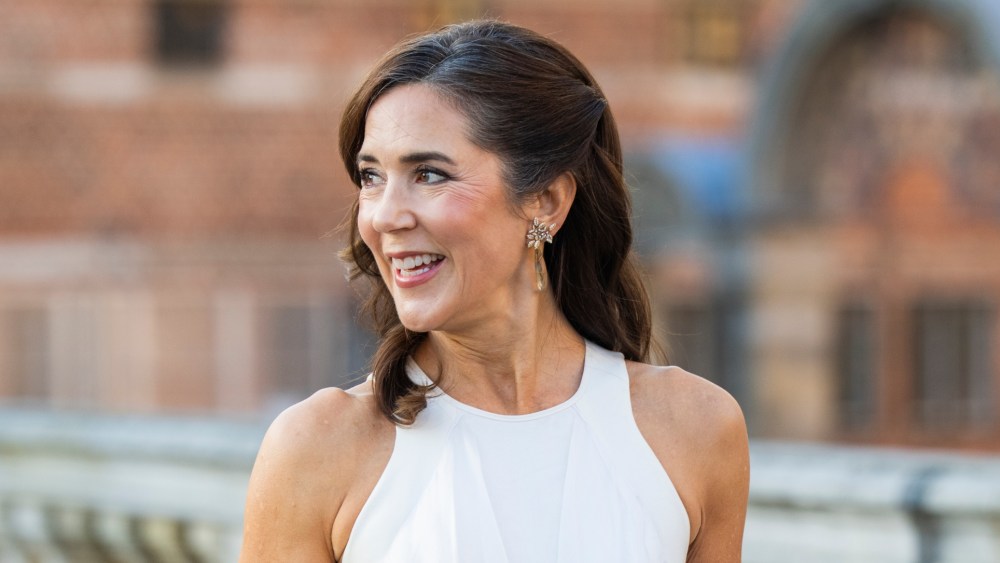 Queen Mary of Denmark wears Toni Maticevski at the 150th Anniversary of the Carlsberg Foundation at Frederiksborg Castle on Sept. 25 in Hillerød, Denmark.