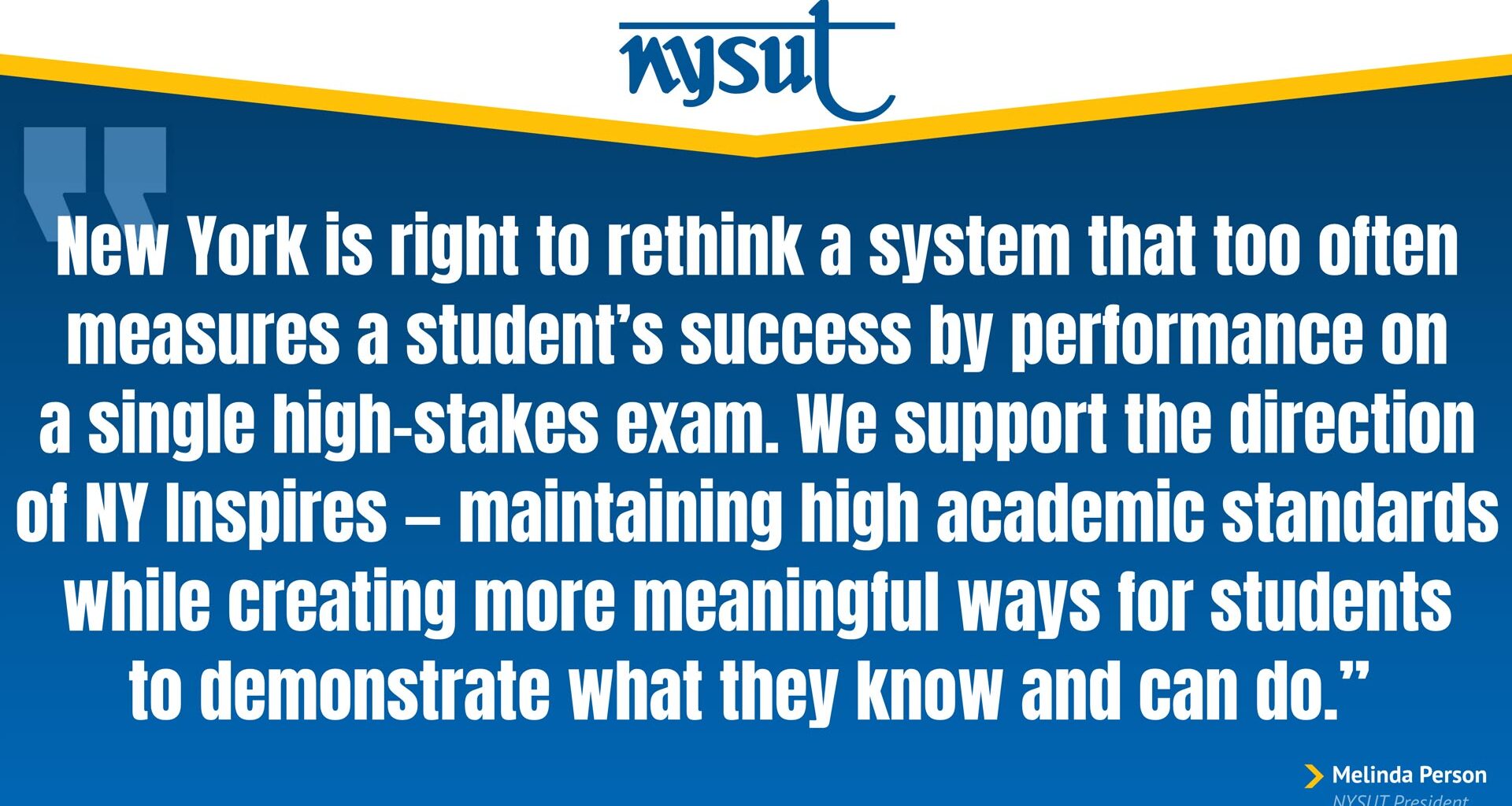 NYSUT's Statement on Regents Exams