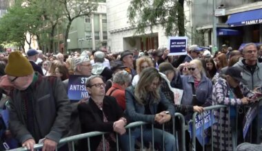 Rally against antisemitism held across the street from United Nations in NYC as world leaders gather