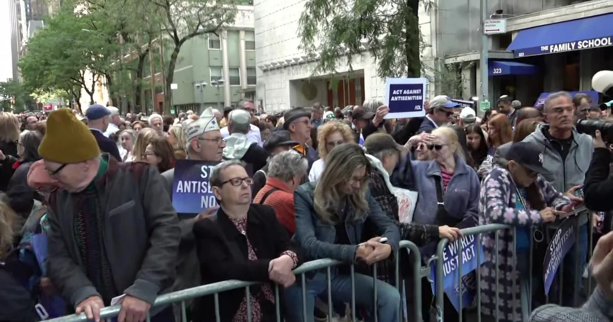 Rally against antisemitism held across the street from United Nations in NYC as world leaders gather