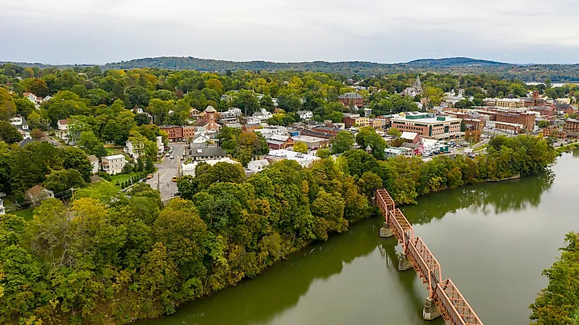 The village of Catskill on the Hudson River in upstate New York