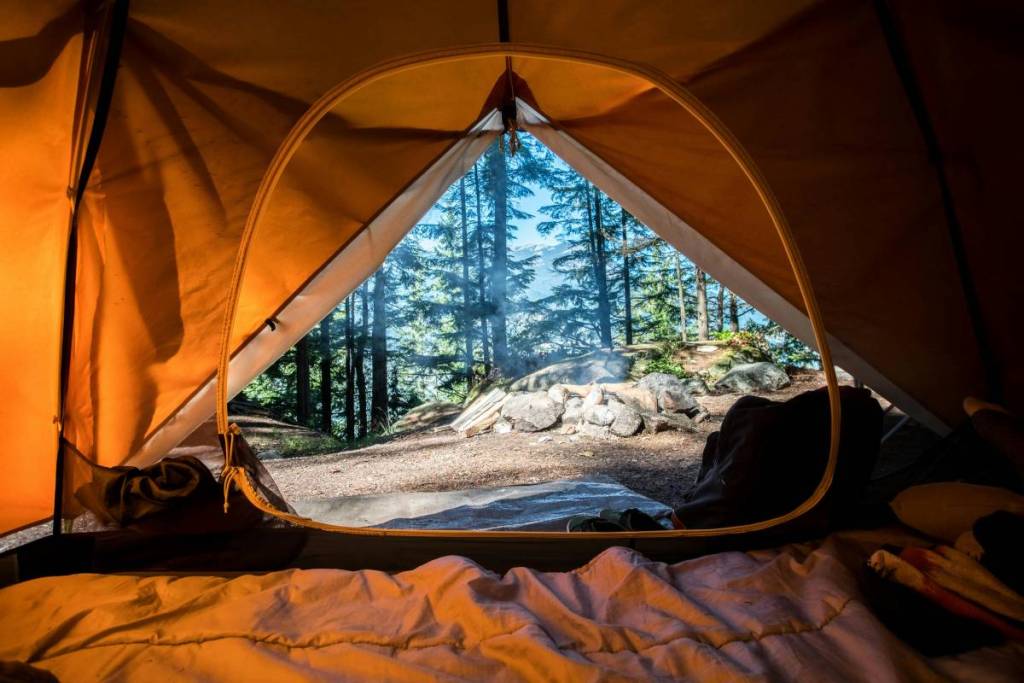 tent in the woods