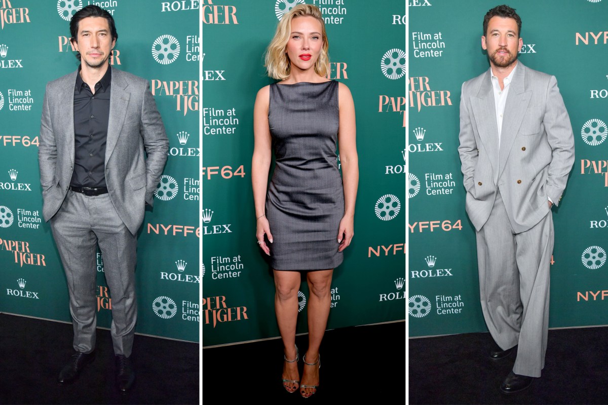 'Paper Tiger' premiere red carpet at New York Film Festival 2026: Scarlett Johansson, Adam Driver, Miles Teller and more