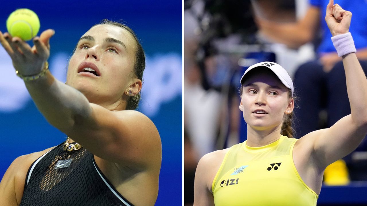 Aryna Sabalenka, of Belarus, and Elena Rybakina, of Kazakhstan.