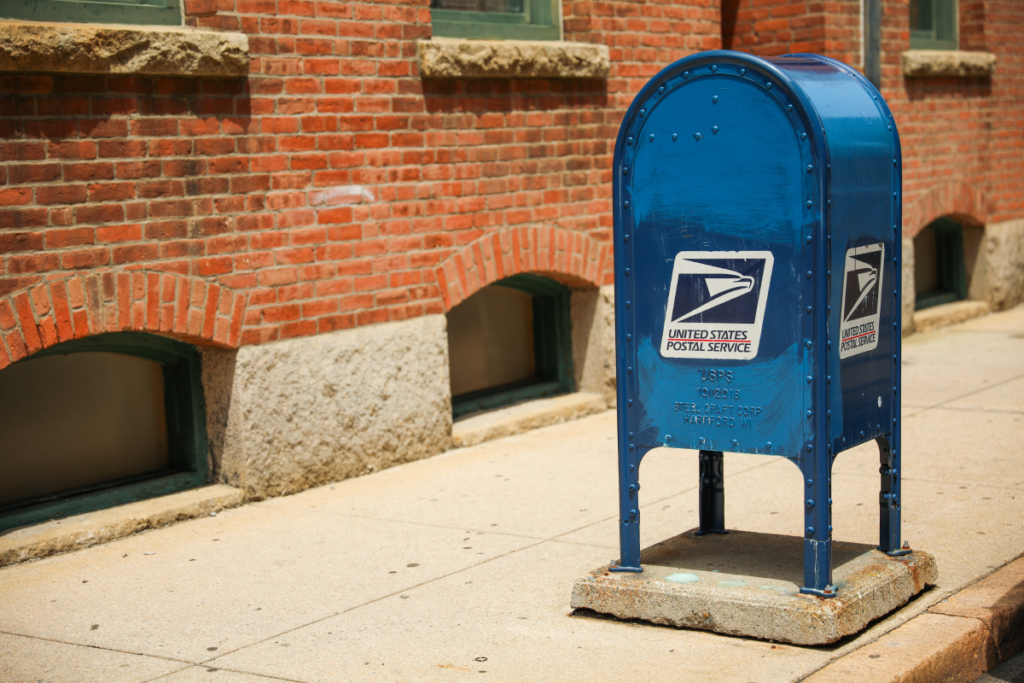 usps blue mailbox