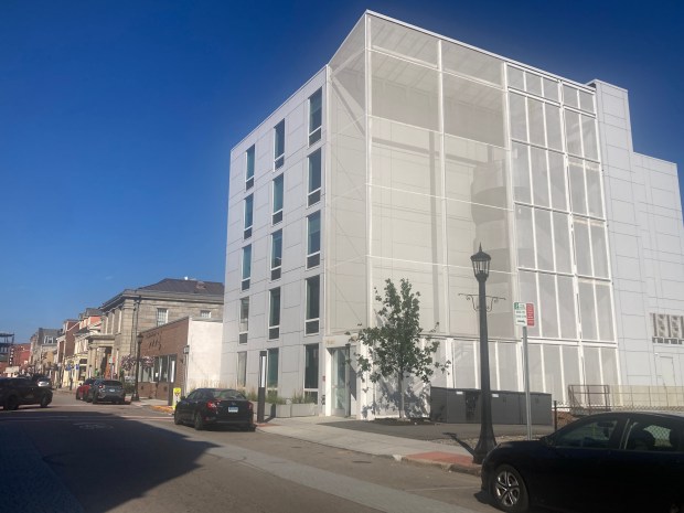 The Vessel building in New London this summer. (Don Stacom/The Hartford Courant)